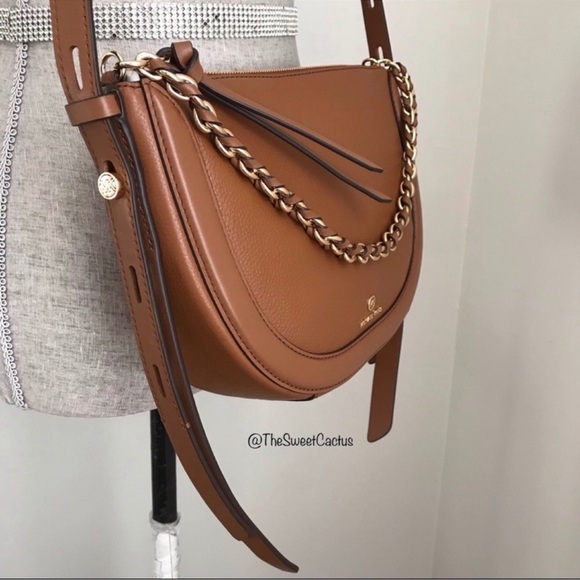 Michael Kors Jagger Messenger Crossbody MK Small Shoulder Bag Tan Brown - Picture 5 of 16